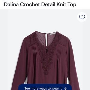 Dalia Crochet Detail Knit Top - Purple